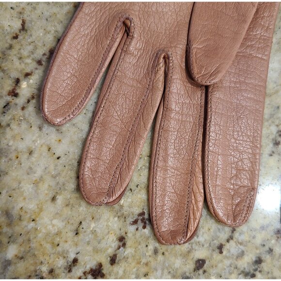 Vintage Mark Cross Gloves Women’s Size S Brown Soft Leather Button Wrist main image 10